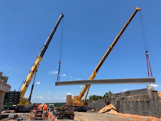 ALL Crane Florida Turnpike Lane Construction Two Cranes