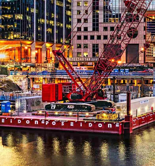 ALL-Crane-MLC300-crawler-crane on barge