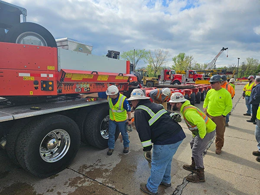 ALL Trains Its Truck Drivers on Faymonville Trailers PR Image 5.27.25 RESIZED ALL truck drivers inspecting a Faymonville Trailer