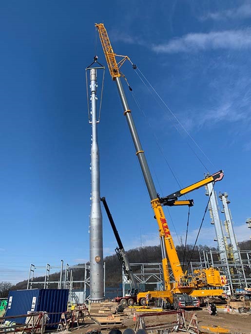 All terrain crane on a jobsite