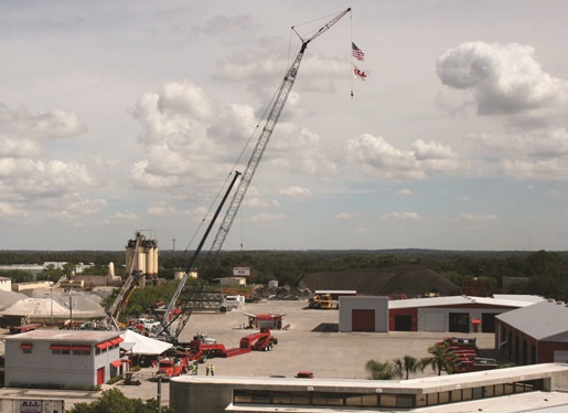 Crane outside of Tampa location