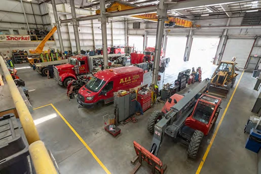 ALL Crane Rental of Pennsylvania branch garage