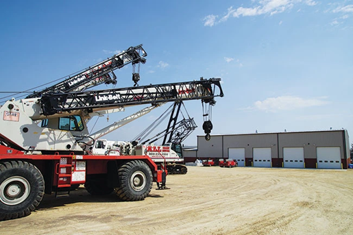 Exterior and cranes