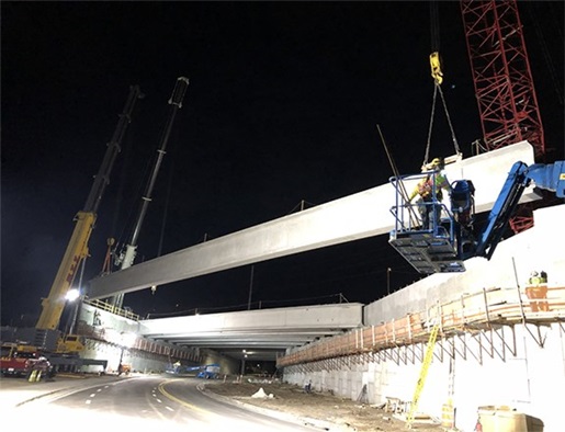 109 Series of night picks set Orlando bridge girders