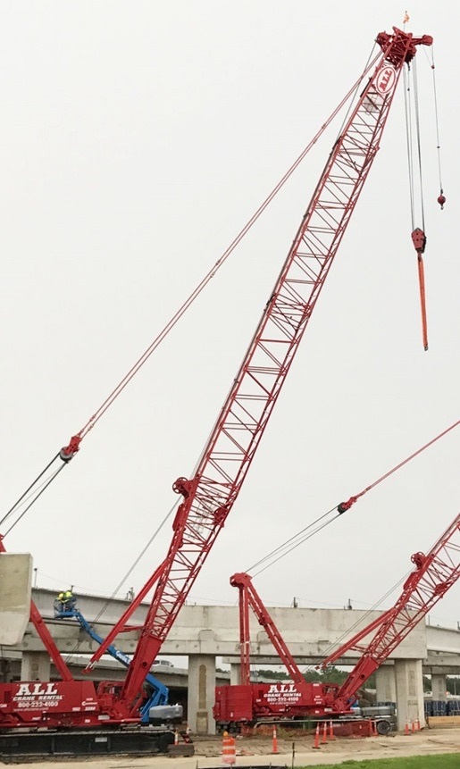 Cranes Widening Highway in Florida