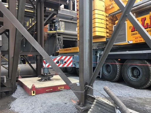 Installing a 160,000-lb. electrical transformer at a steel mill