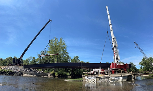 Meeting in the Middle Case Study - two Liebherr all-terrain cranes bridge Meeting in the Middle Case Study - two Liebherr all-terrain cranes bridge