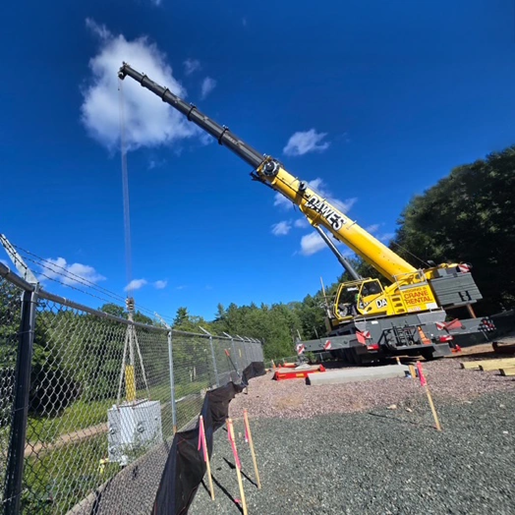 Liebherr all-terrain crane lifting transformer