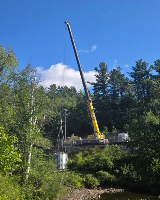 Liebherr all-terrain crane lifting transformer