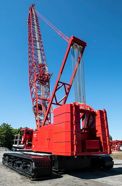 Manitowoc MLC250 lattice crawler crane in red