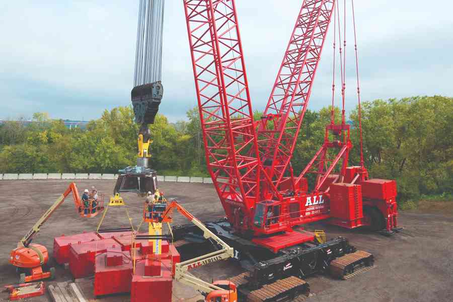 Red Crawler Crane