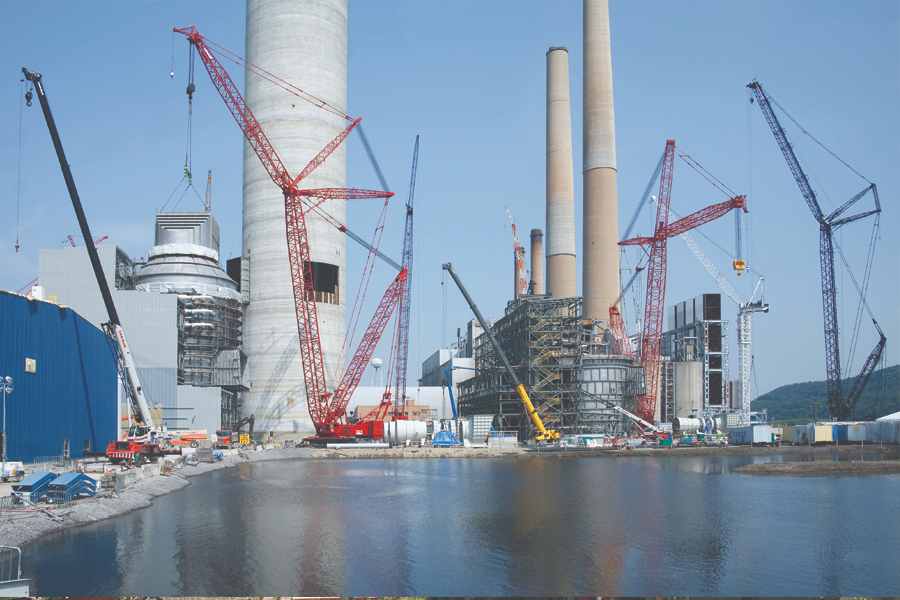 Multiple cranes on a worksite