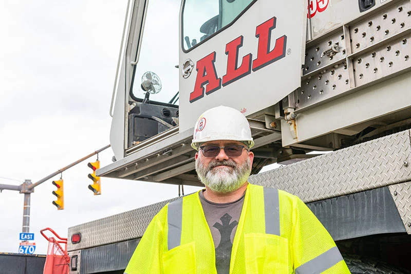 ALL Operator outside his crane